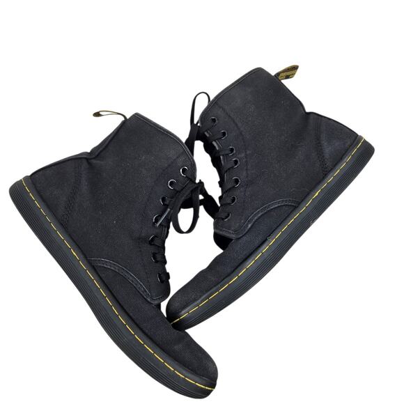 Dr Martens High Top Sneakers Womens 8 Black Canvas Comfort Casual Rock Grunge - Picture 7 of 9